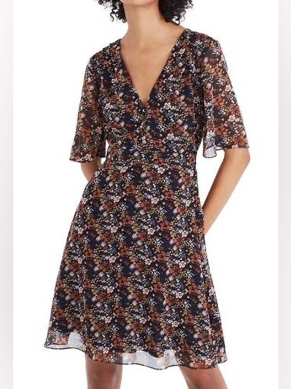 Madewell Women’s size 6 Orchard Flutter Sleeve Lined Dress